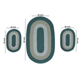 Better Trends Country Braid 100% Polypropylene 3 Pc Set Stain Resistant, Double Sided Reversible Indoor Area Utility Rug