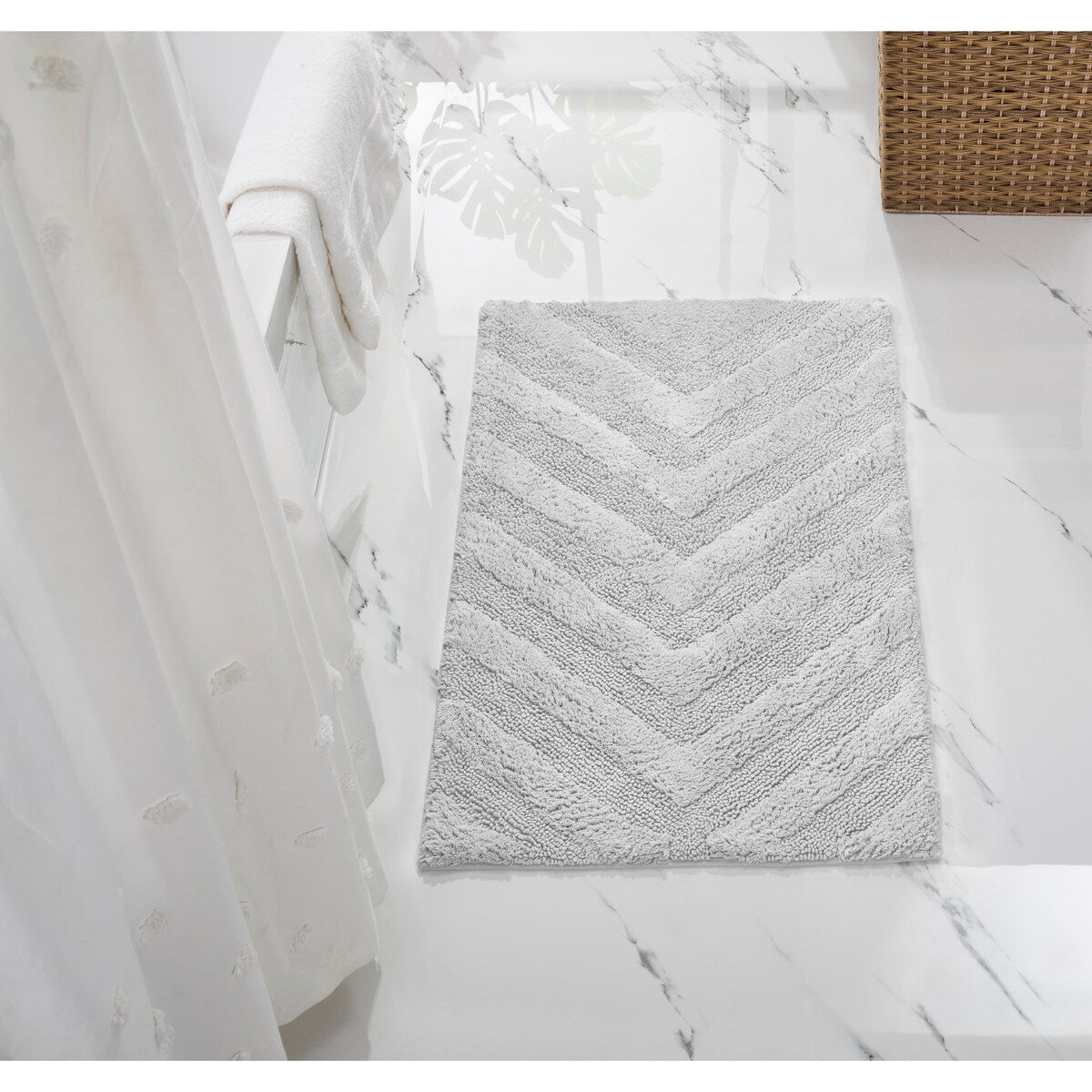 Better Trends Bathroom Rug Set 100% Cotton Tufted Water Absorbent Bath Rug for Shower, Sink Mats Machine Wash Hugo Collection