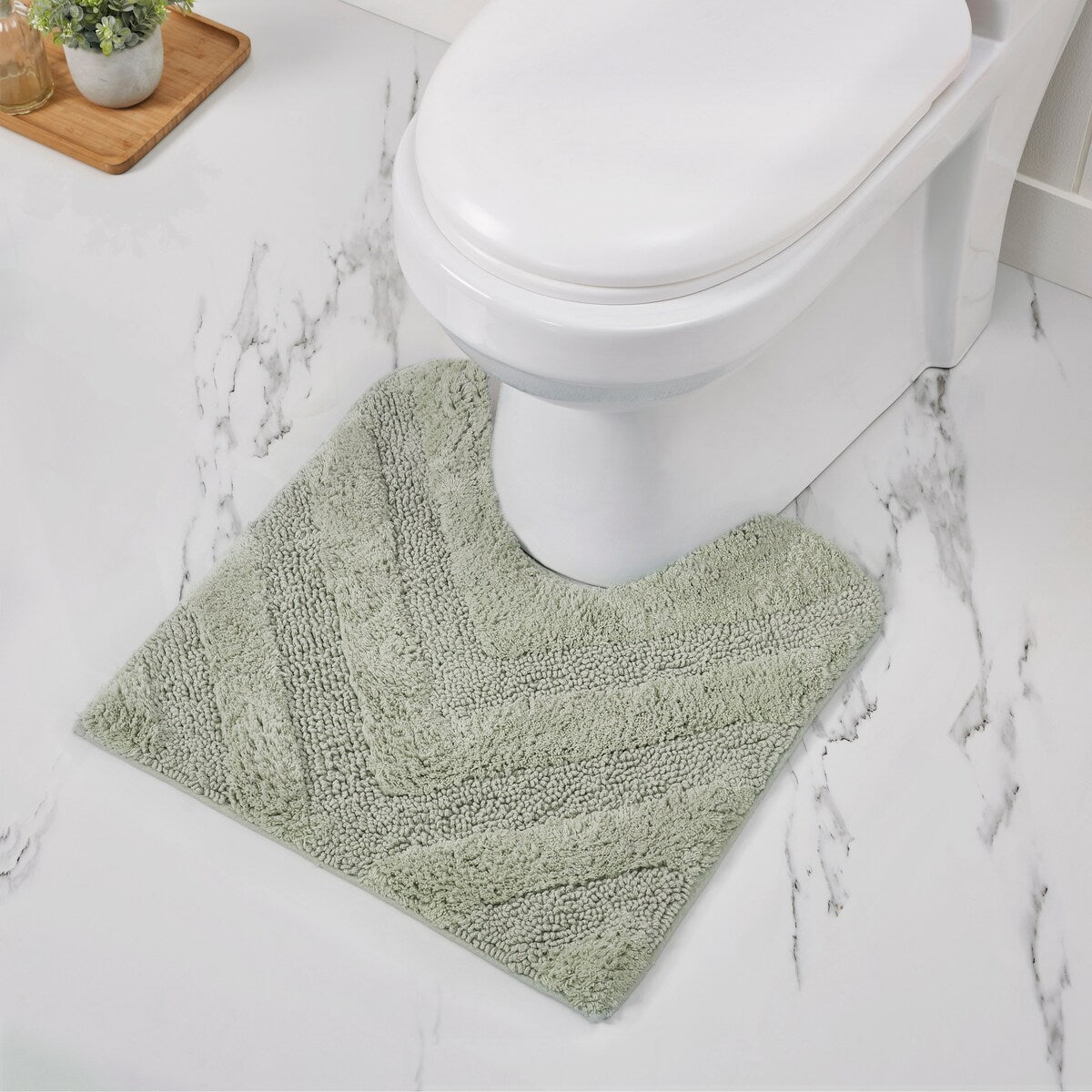 Better Trends Bathroom Rug Set 100% Cotton Tufted Water Absorbent Bath Rug for Shower, Sink Mats Machine Wash Hugo Collection