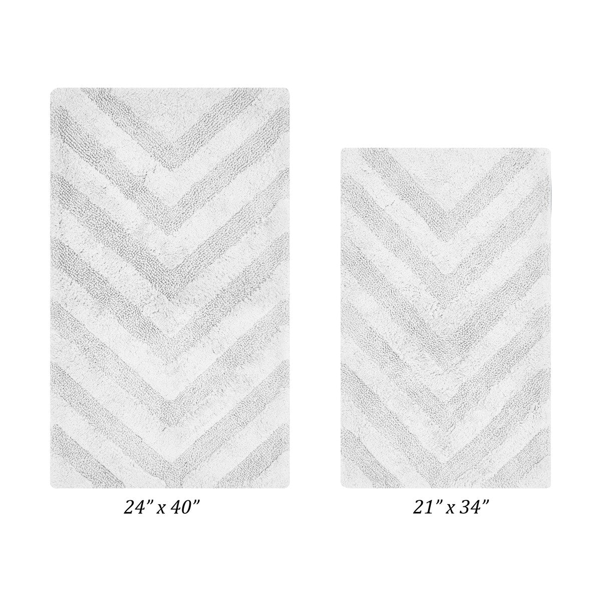 Better Trends Bathroom Rug Set 100% Cotton Tufted Water Absorbent Bath Rug for Shower, Sink Mats Machine Wash Hugo Collection