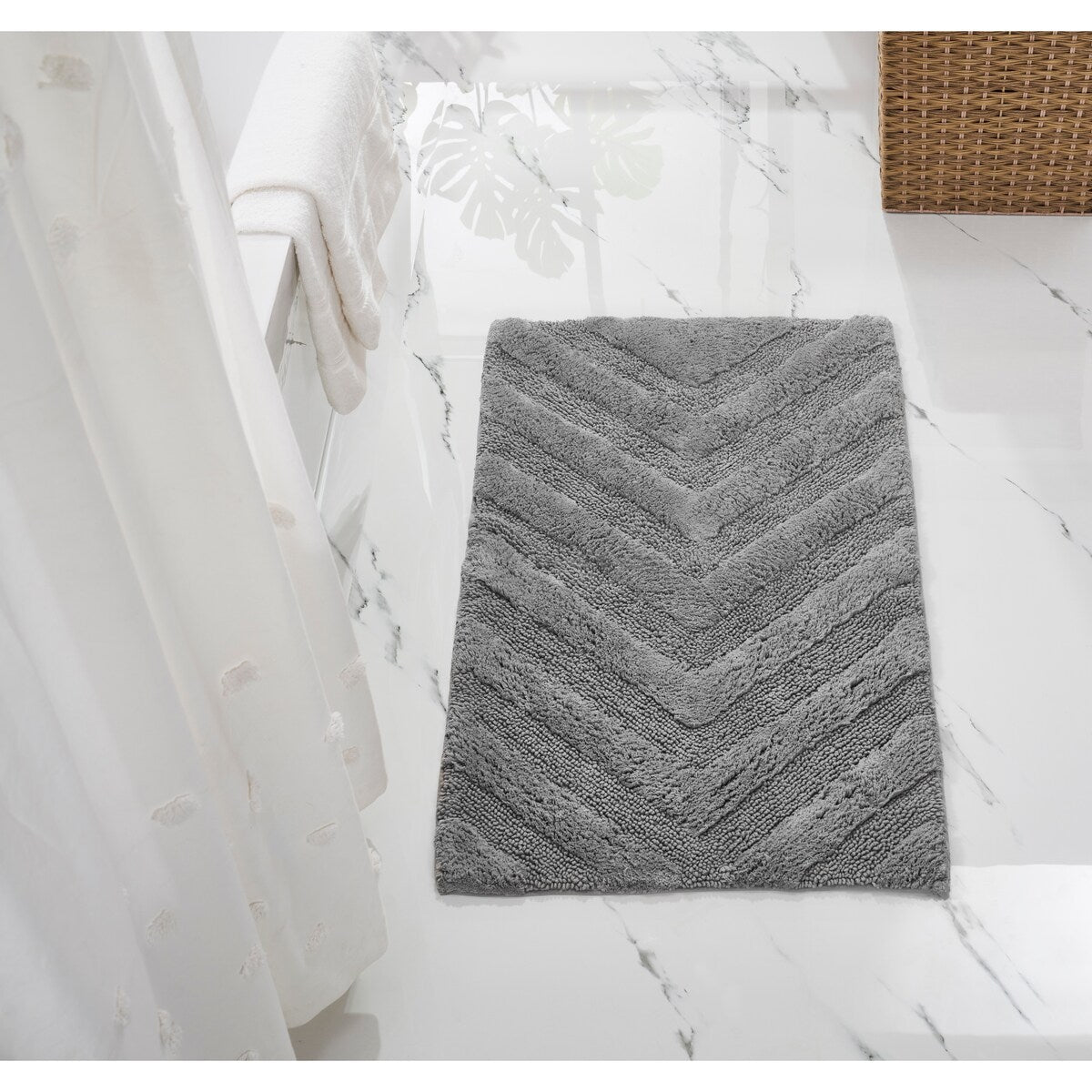 Better Trends Bathroom Rug Set 100% Cotton Tufted Water Absorbent Bath Rug for Shower, Sink Mats Machine Wash Hugo Collection