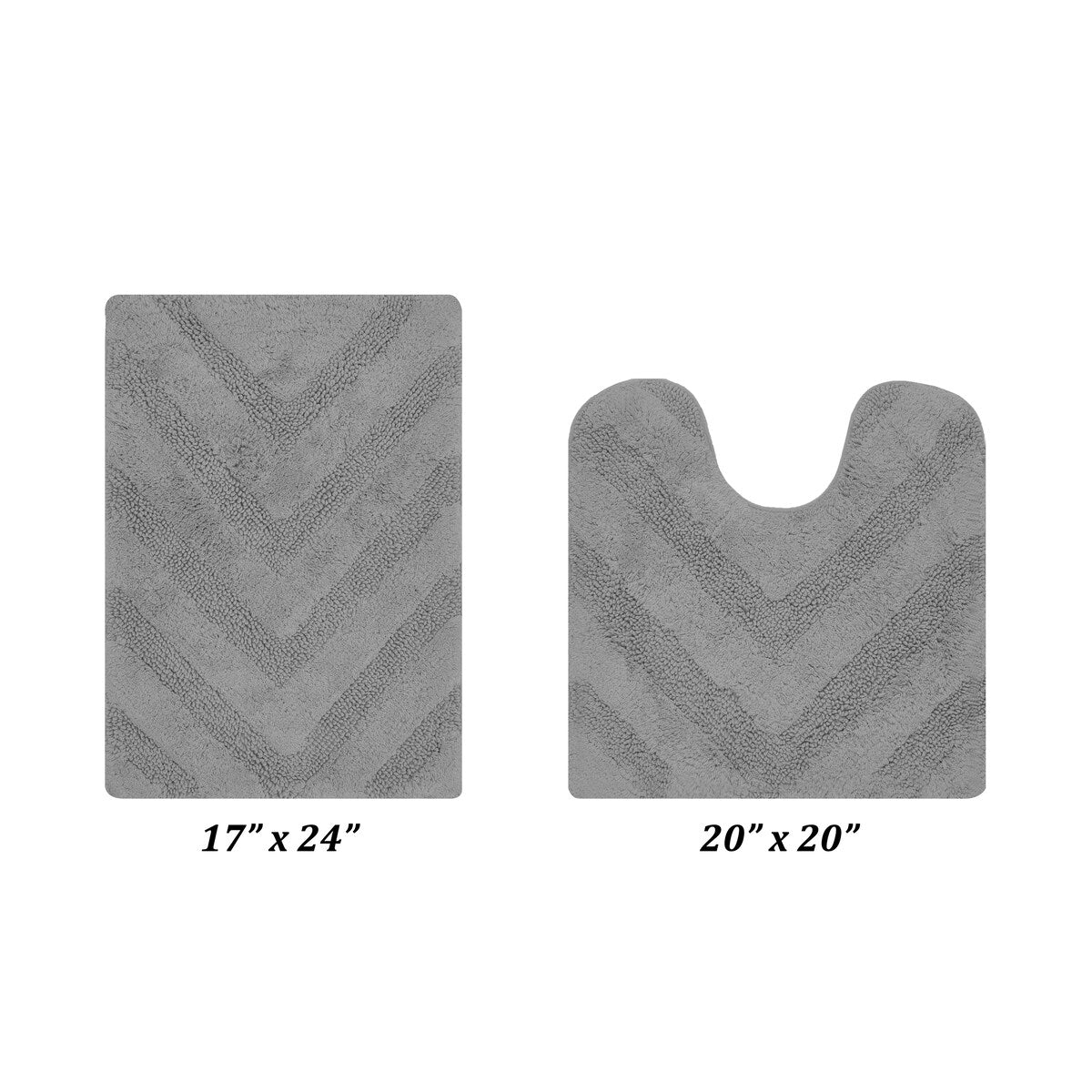 Better Trends Bathroom Rug Set 100% Cotton Tufted Water Absorbent Bath Rug for Shower, Sink Mats Machine Wash Hugo Collection