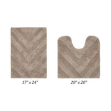 Better Trends Bathroom Rug Set 100% Cotton Tufted Water Absorbent Bath Rug for Shower, Sink Mats Machine Wash Hugo Collection