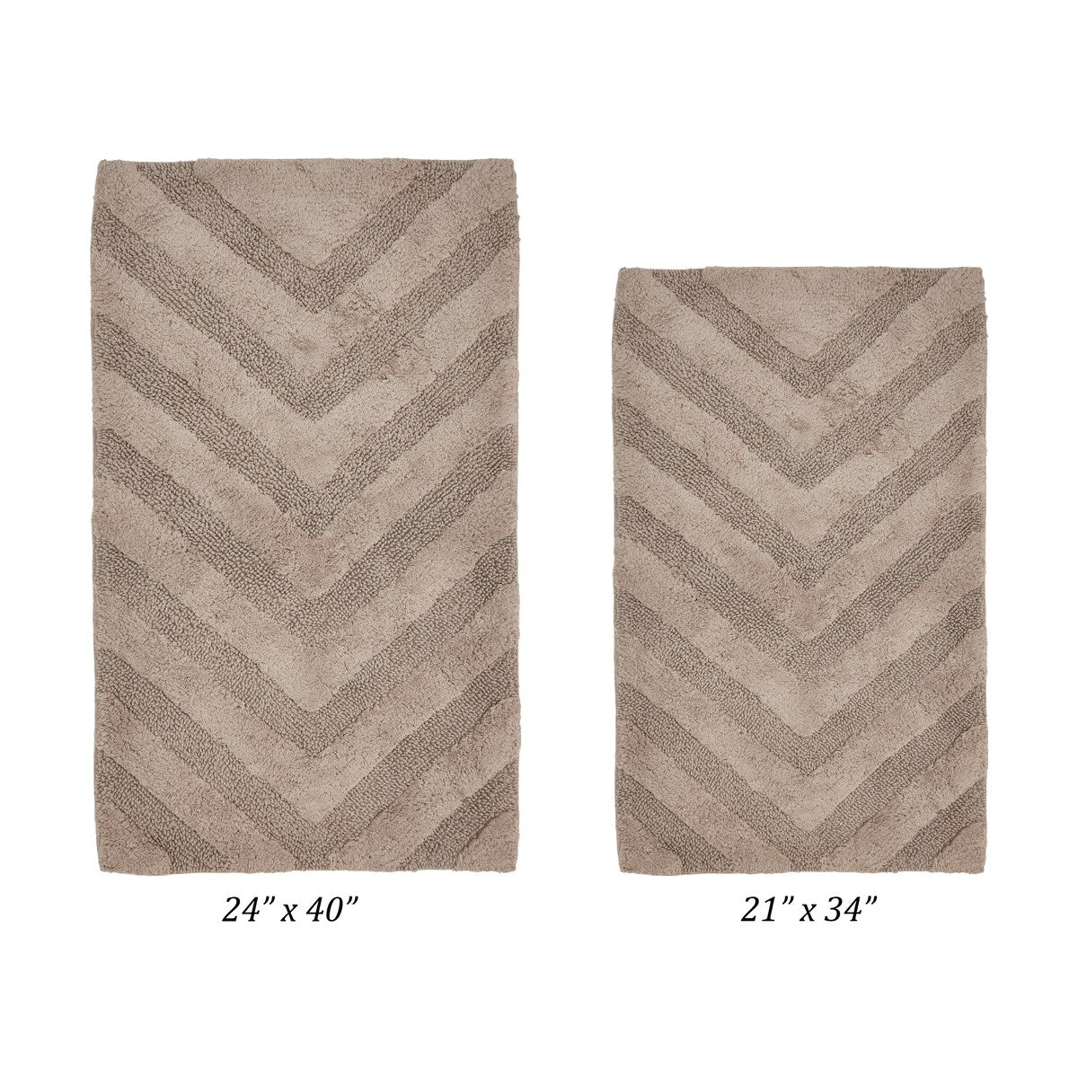 Better Trends Bathroom Rug Set 100% Cotton Tufted Water Absorbent Bath Rug for Shower, Sink Mats Machine Wash Hugo Collection