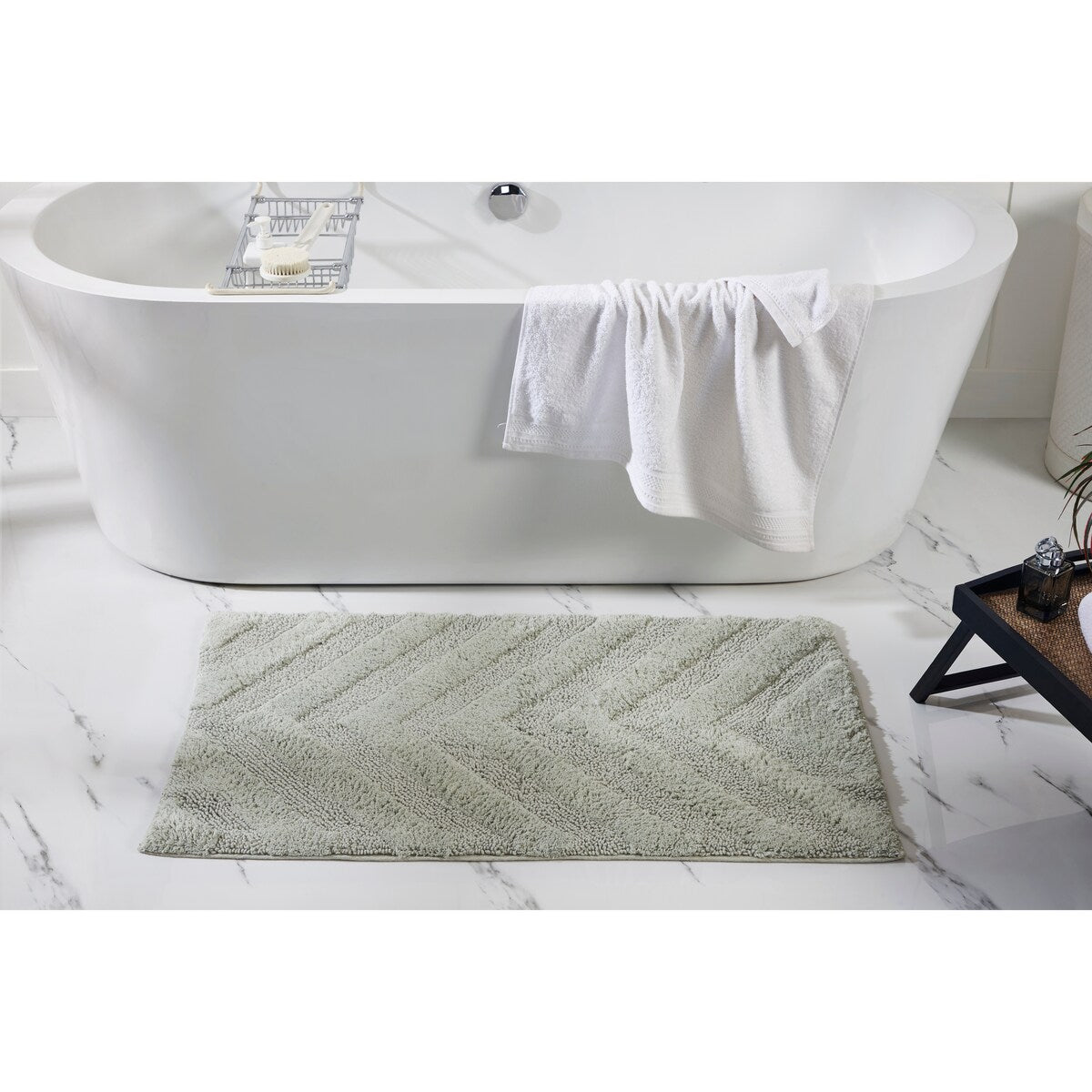 Better Trends Bathroom Rug Set 100% Cotton Tufted Water Absorbent Bath Rug for Shower, Sink Mats Machine Wash Hugo Collection