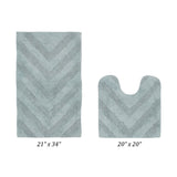Better Trends Bathroom Rug Set 100% Cotton Tufted Water Absorbent Bath Rug for Shower, Sink Mats Machine Wash Hugo Collection