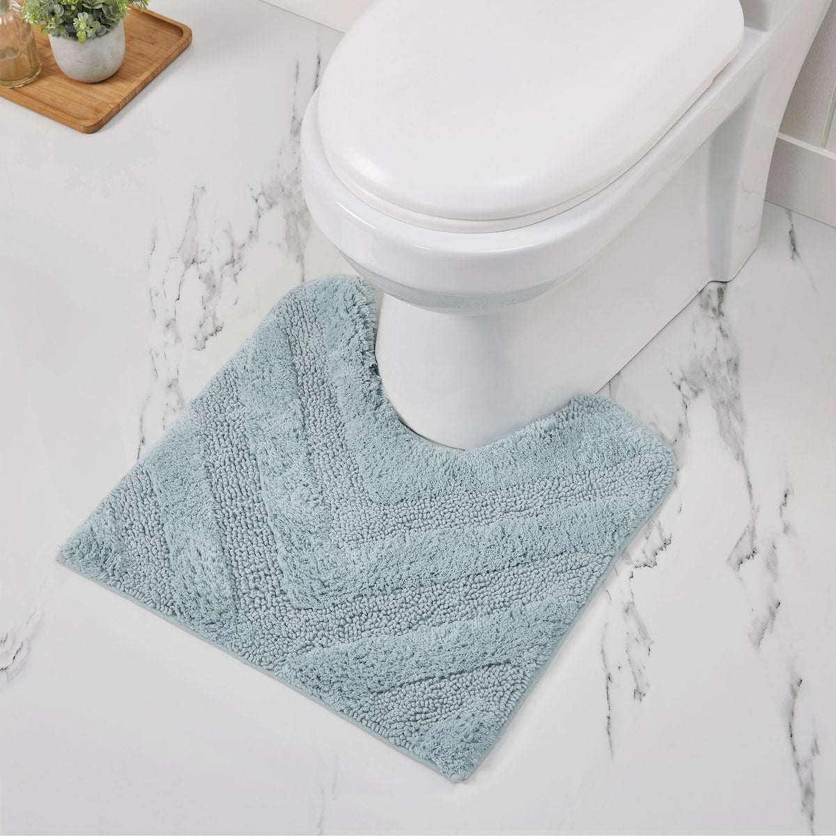 Better Trends Bathroom Rug Set 100% Cotton Tufted Water Absorbent Bath Rug for Shower, Sink Mats Machine Wash Hugo Collection