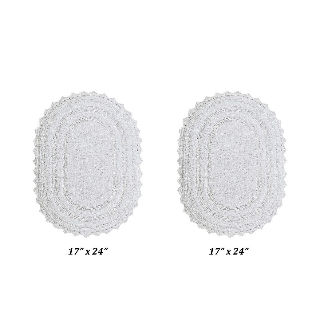 Better Trends Oval Bath Rugs Set 100% Cotton Soft & Water Absorbent Tufted Bathroom Rug for Shower, Sink Bath Mats Lilly Crochet