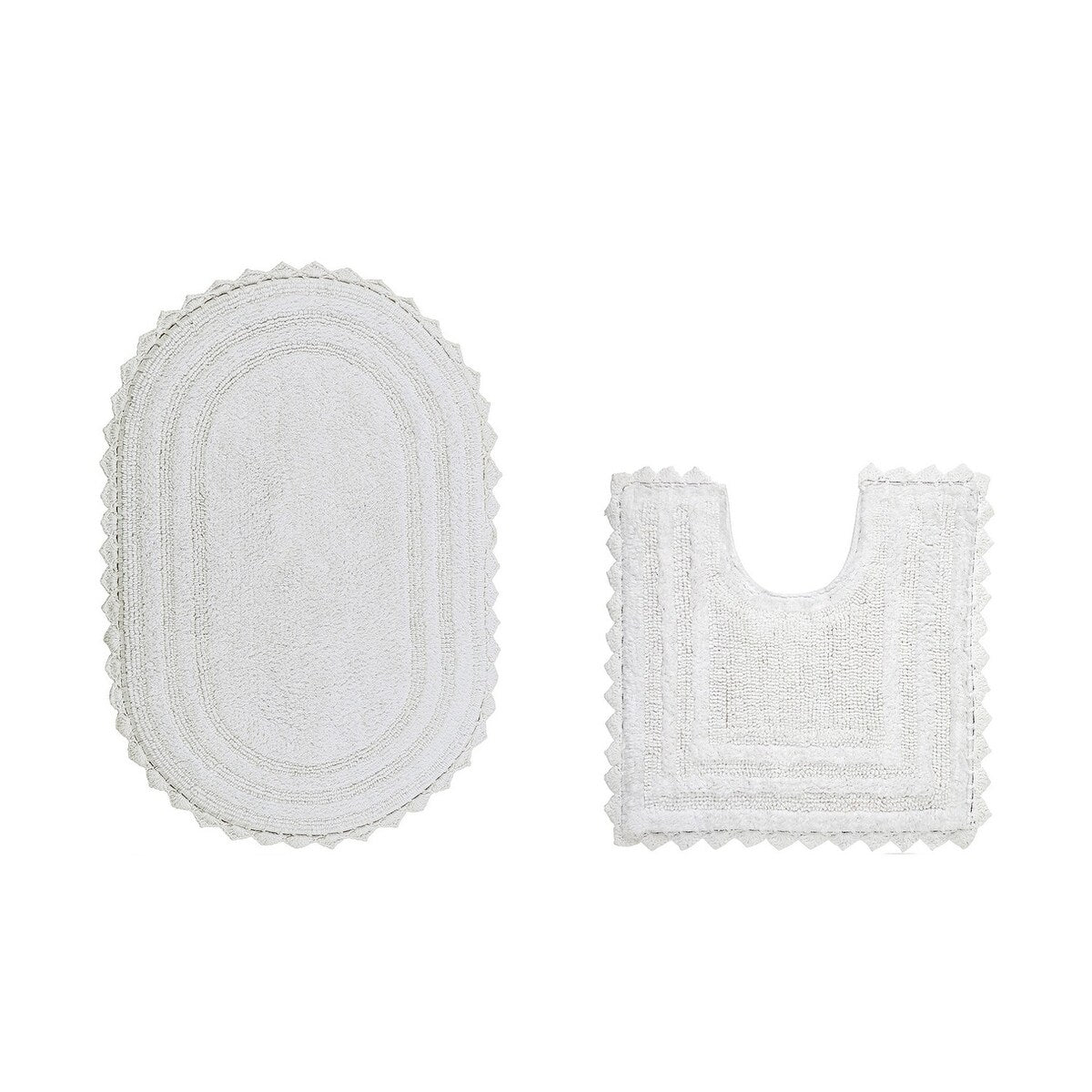 Better Trends Oval Bath Rugs Set 100% Cotton Soft & Water Absorbent Tufted Bathroom Rug for Shower, Sink Bath Mats Lilly Crochet