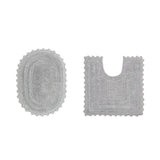 Better Trends Oval Bath Rugs Set 100% Cotton Soft & Water Absorbent Tufted Bathroom Rug for Shower, Sink Bath Mats Lilly Crochet