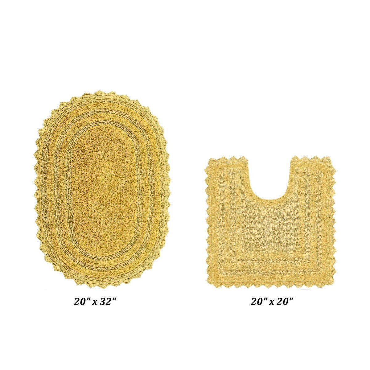 Better Trends Oval Bath Rugs Set 100% Cotton Soft & Water Absorbent Tufted Bathroom Rug for Shower, Sink Bath Mats Lilly Crochet