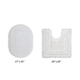 Better Trends Oval Bath Rugs Set 100% Cotton Soft & Water Absorbent Tufted Bathroom Rug for Shower, Sink Bath Mats Lilly Crochet