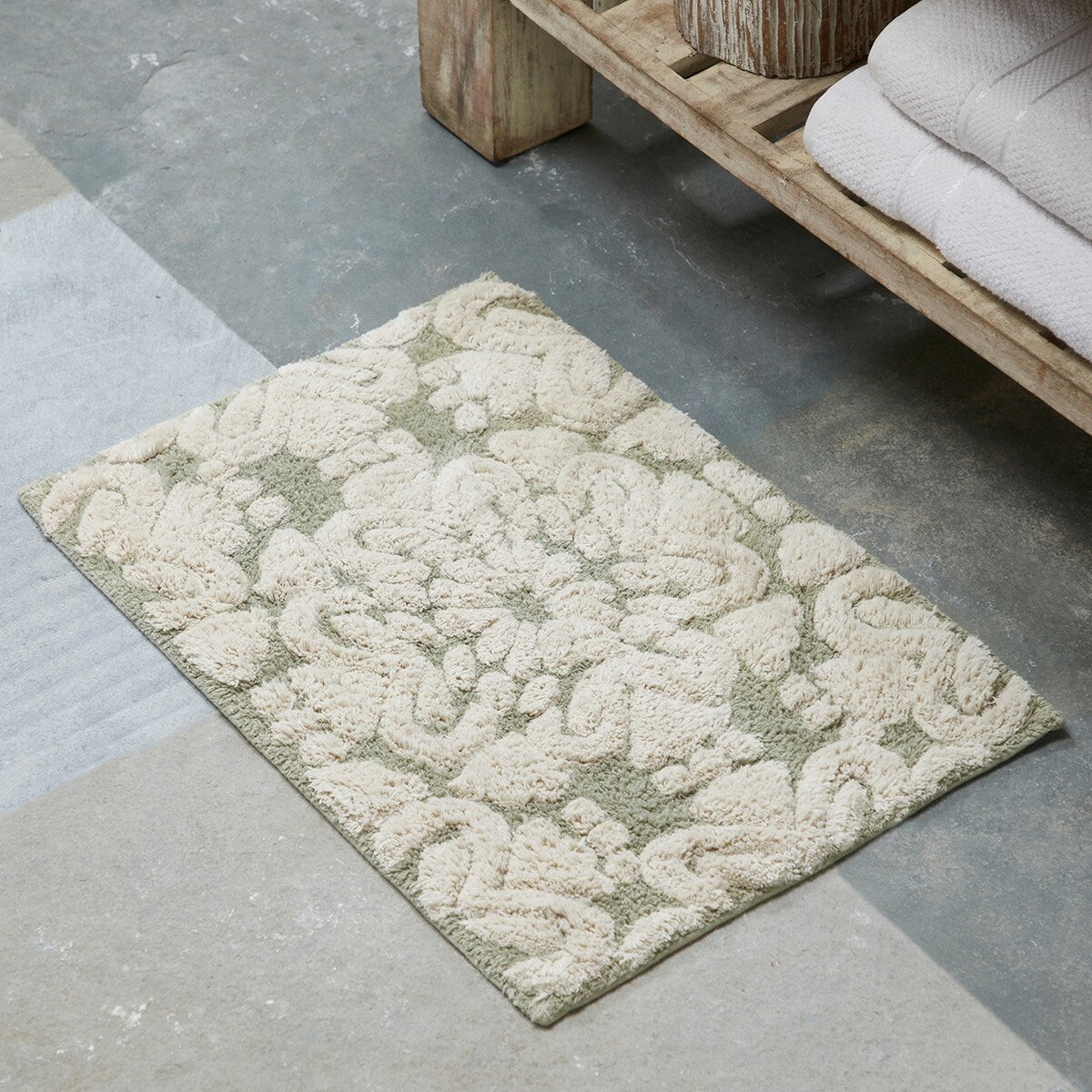 Better Trends Medallion Collection 100% Cotton 2-Pc Set Bathroom Rugs-Soft & Super Absorbent, Non-Skid Latex, Machine Washable