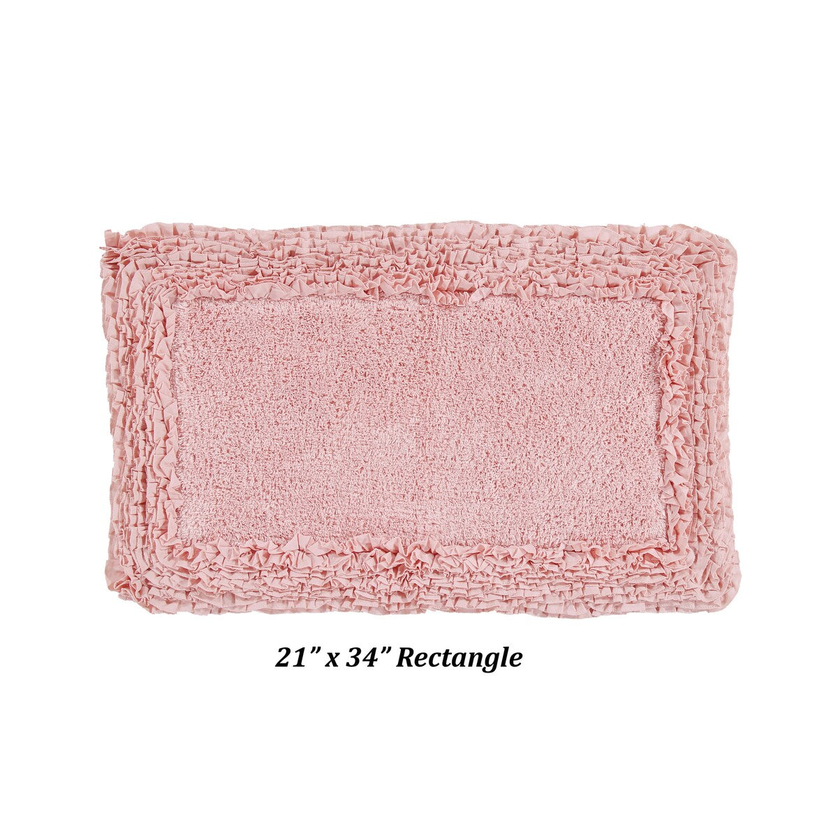 Better Trends Shaggy Border Collection Bathroom Rug -100% Cotton Tufted, Non-Skid Spray Latex Backing, Machine Washable Bath Mat