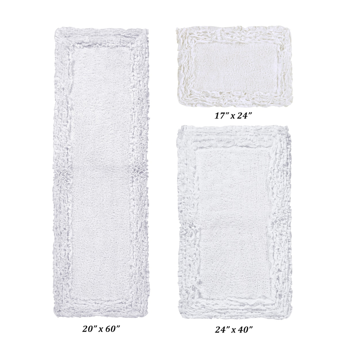 Better Trends Shaggy Border Collection Bathroom Rug -100% Cotton Tufted, Non-Skid Spray Latex Backing, Machine Washable Bath Mat