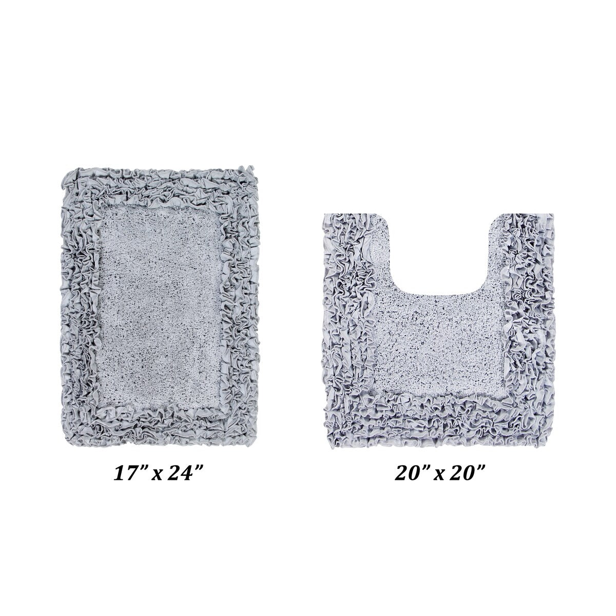 Better Trends Shaggy Border Collection Bathroom Rug -100% Cotton Tufted, Non-Skid Spray Latex Backing, Machine Washable Bath Mat