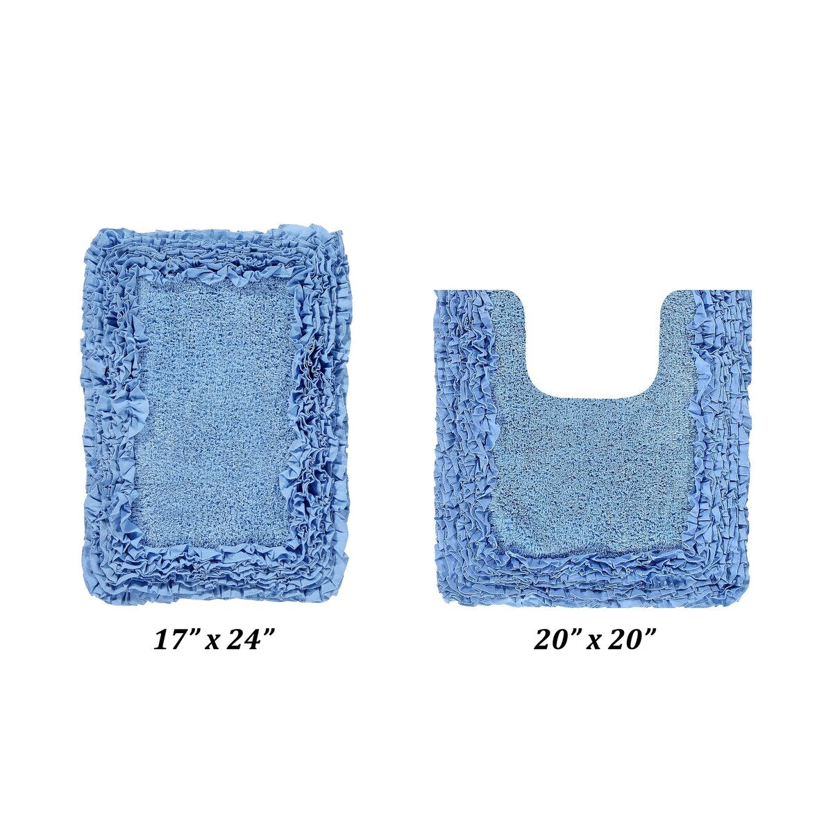 Better Trends Shaggy Border Collection Bathroom Rug -100% Cotton Tufted, Non-Skid Spray Latex Backing, Machine Washable Bath Mat
