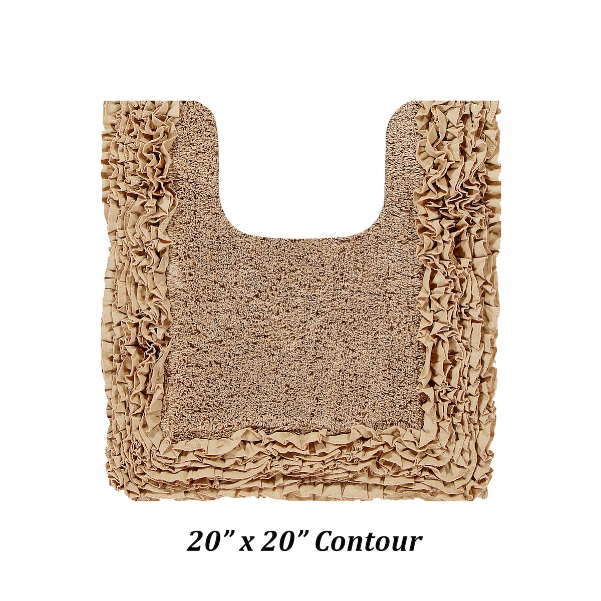 Better Trends Shaggy Border Collection Bathroom Rug -100% Cotton Tufted, Non-Skid Spray Latex Backing, Machine Washable Bath Mat
