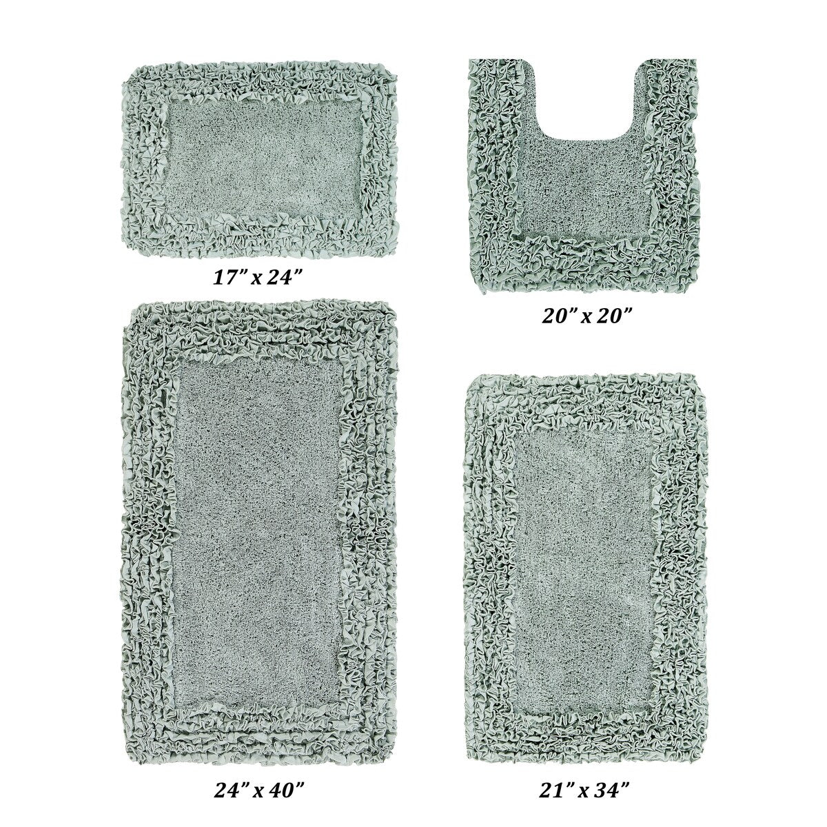 Better Trends Shaggy Border Collection Bathroom Rug -100% Cotton Tufted, Non-Skid Spray Latex Backing, Machine Washable Bath Mat