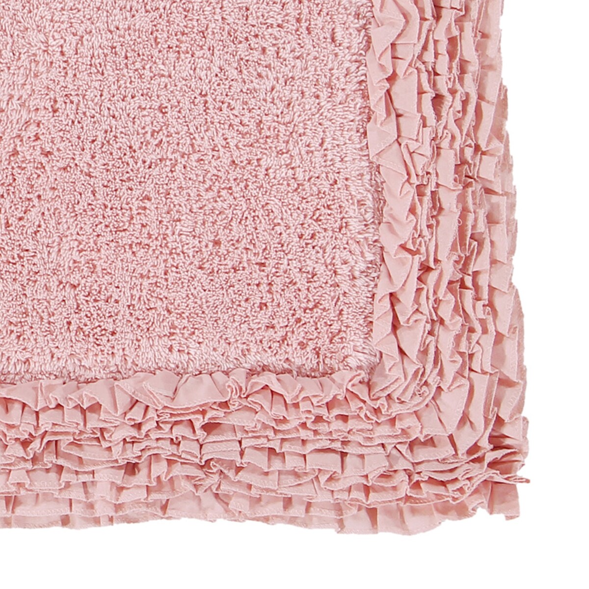 Better Trends Shaggy Border Collection Bathroom Rug -100% Cotton Tufted, Non-Skid Spray Latex Backing, Machine Washable Bath Mat