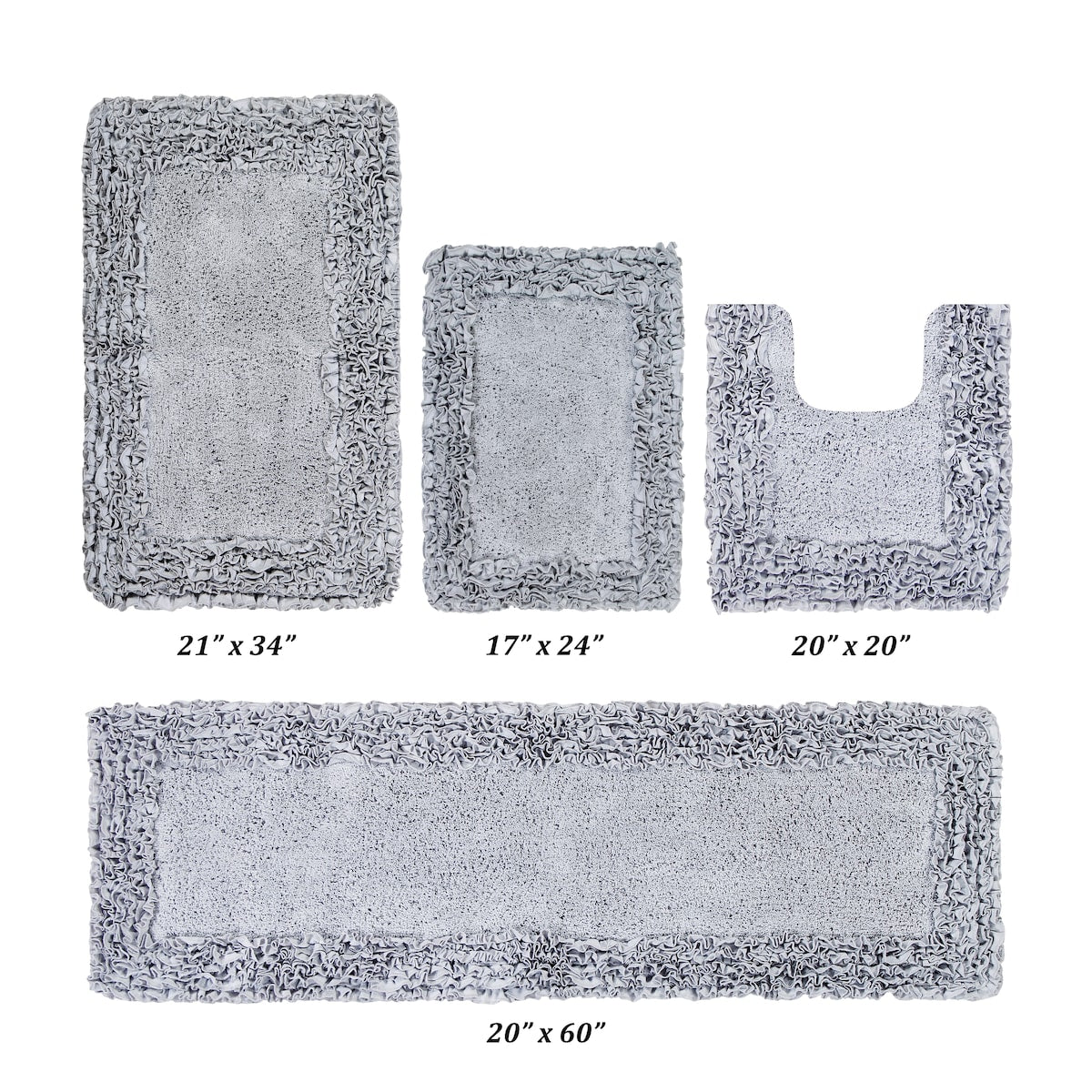 Better Trends Shaggy Border Collection Bathroom Rug -100% Cotton Tufted, Non-Skid Spray Latex Backing, Machine Washable Bath Mat