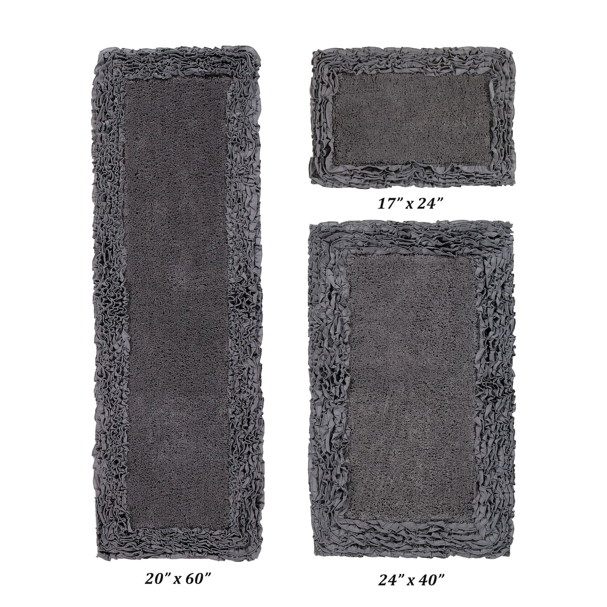 Better Trends Shaggy Border Collection Bathroom Rug -100% Cotton Tufted, Non-Skid Spray Latex Backing, Machine Washable Bath Mat