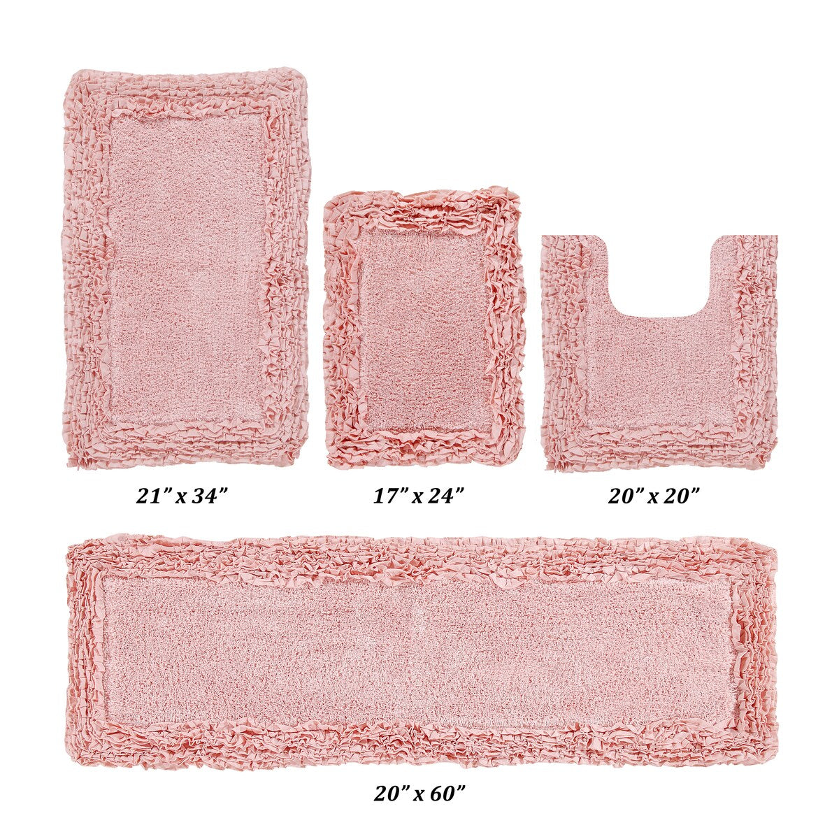 Better Trends Shaggy Border Collection Bathroom Rug -100% Cotton Tufted, Non-Skid Spray Latex Backing, Machine Washable Bath Mat