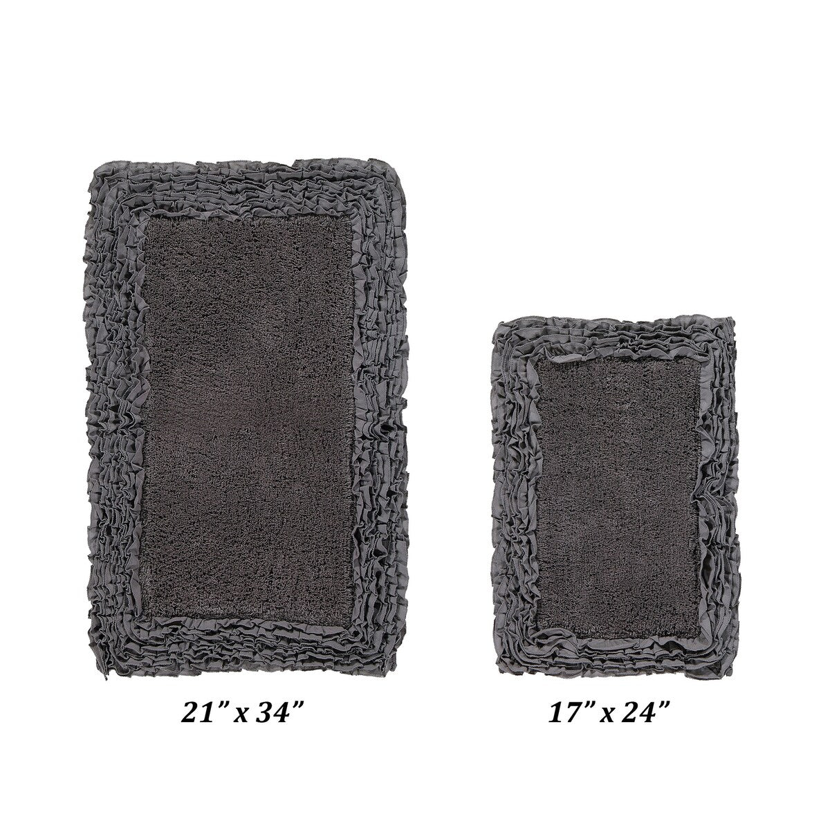 Better Trends Shaggy Border Collection Bathroom Rug -100% Cotton Tufted, Non-Skid Spray Latex Backing, Machine Washable Bath Mat