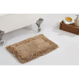 Better Trends Shaggy Border Collection Bathroom Rug -100% Cotton Tufted, Non-Skid Spray Latex Backing, Machine Washable Bath Mat