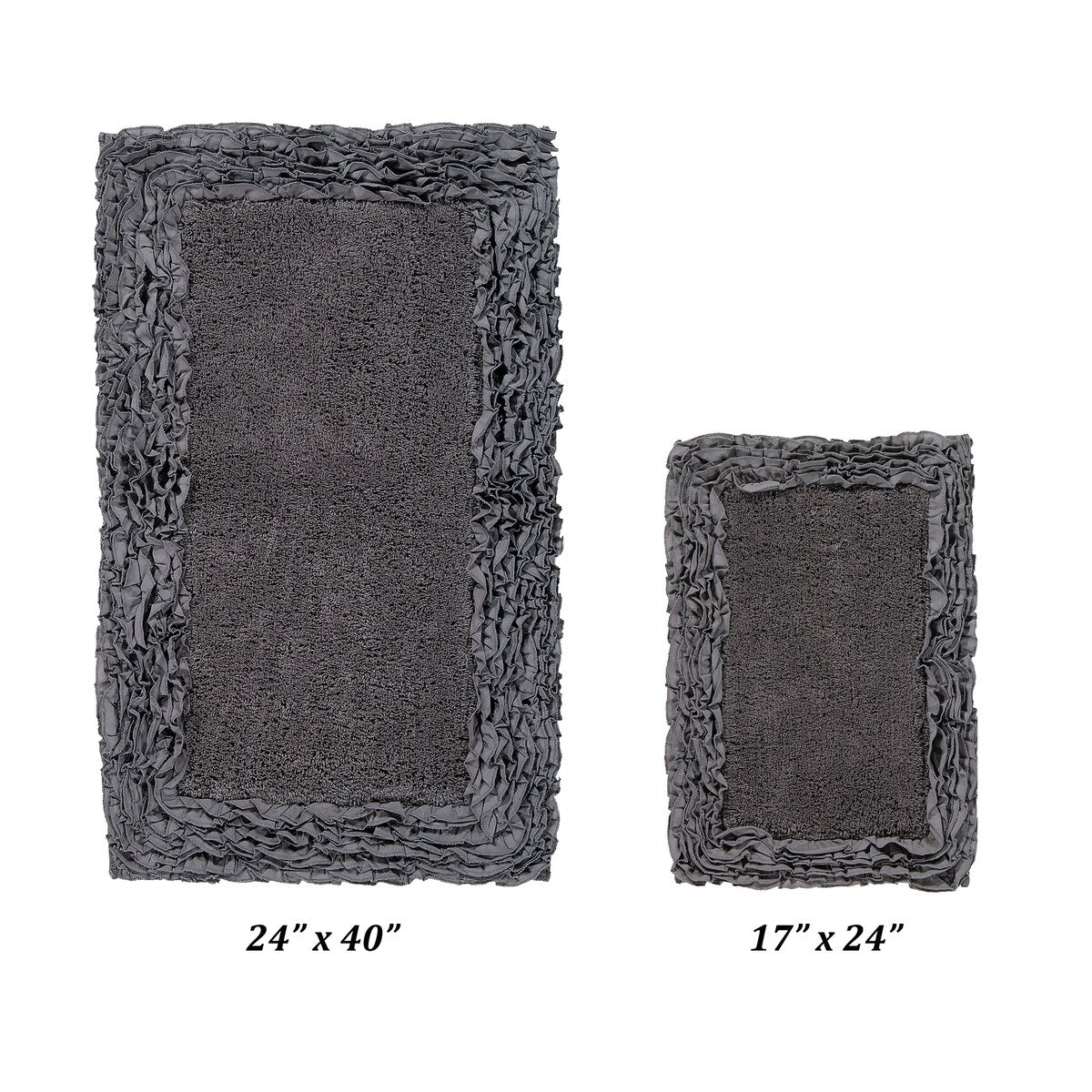 Better Trends Shaggy Border Collection Bathroom Rug -100% Cotton Tufted, Non-Skid Spray Latex Backing, Machine Washable Bath Mat