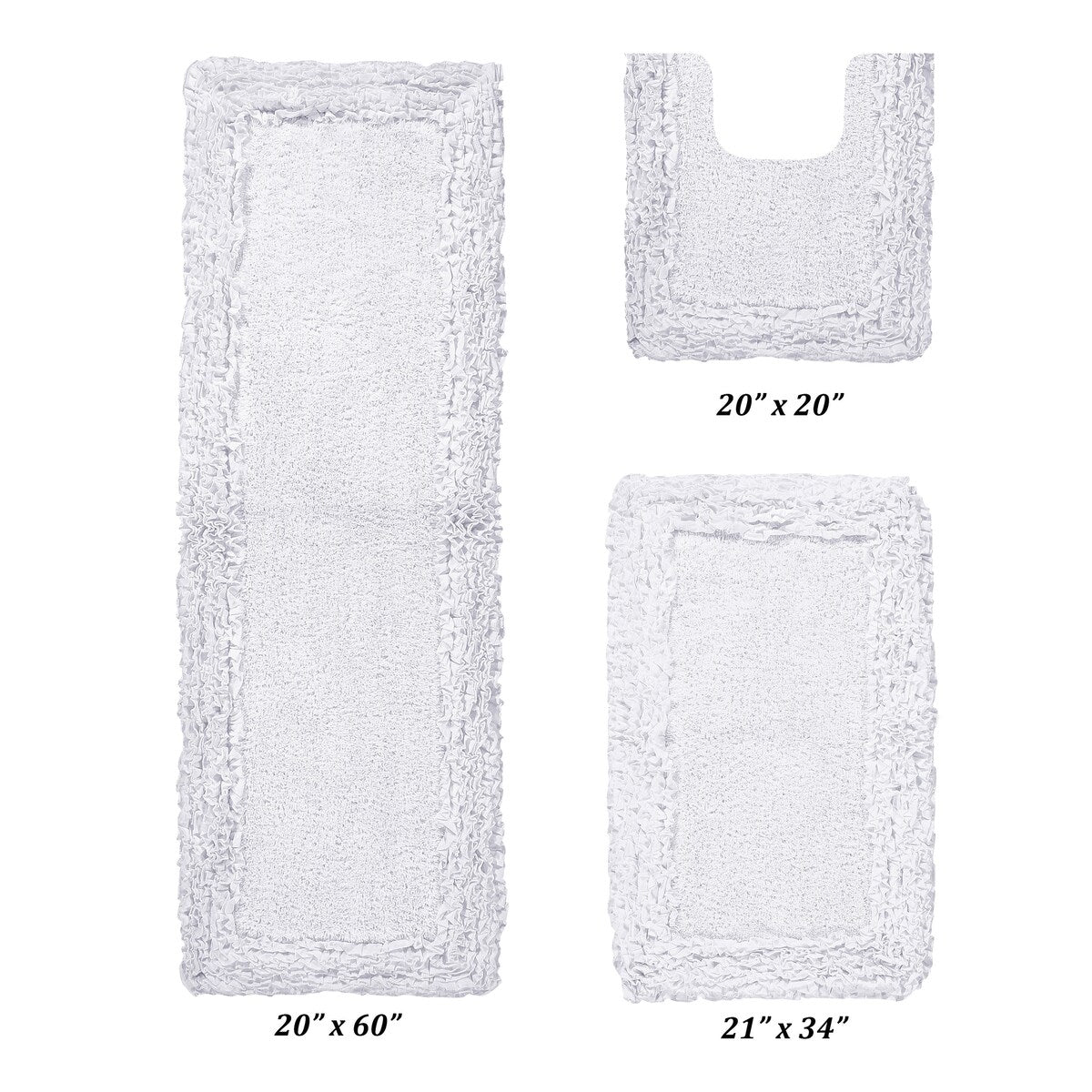 Better Trends Shaggy Border Collection Bathroom Rug -100% Cotton Tufted, Non-Skid Spray Latex Backing, Machine Washable Bath Mat