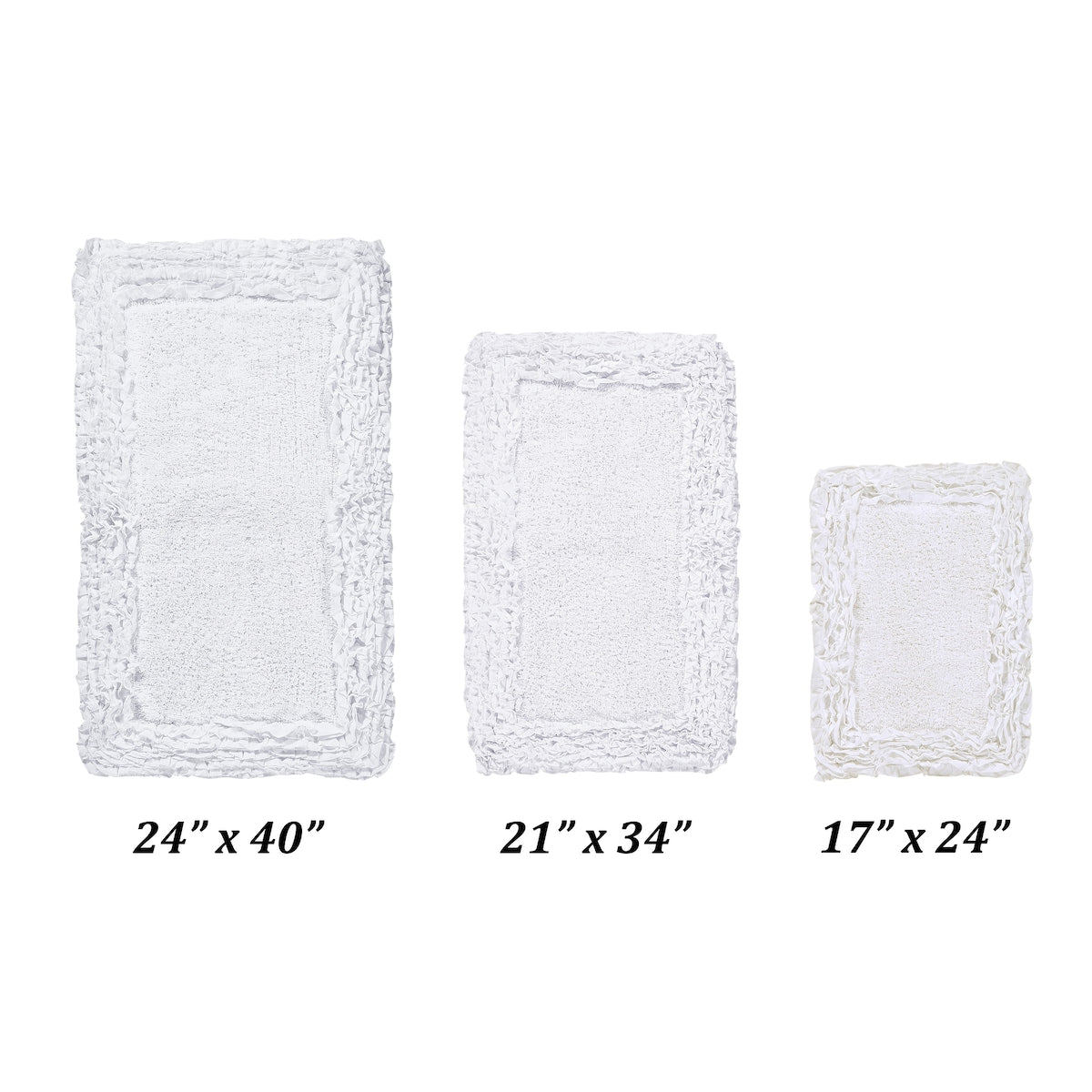 Better Trends Shaggy Border Collection Bathroom Rug -100% Cotton Tufted, Non-Skid Spray Latex Backing, Machine Washable Bath Mat