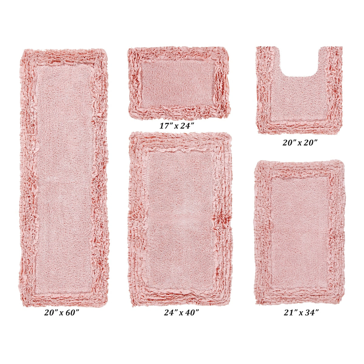 Better Trends Shaggy Border Collection Bathroom Rug -100% Cotton Tufted, Non-Skid Spray Latex Backing, Machine Washable Bath Mat