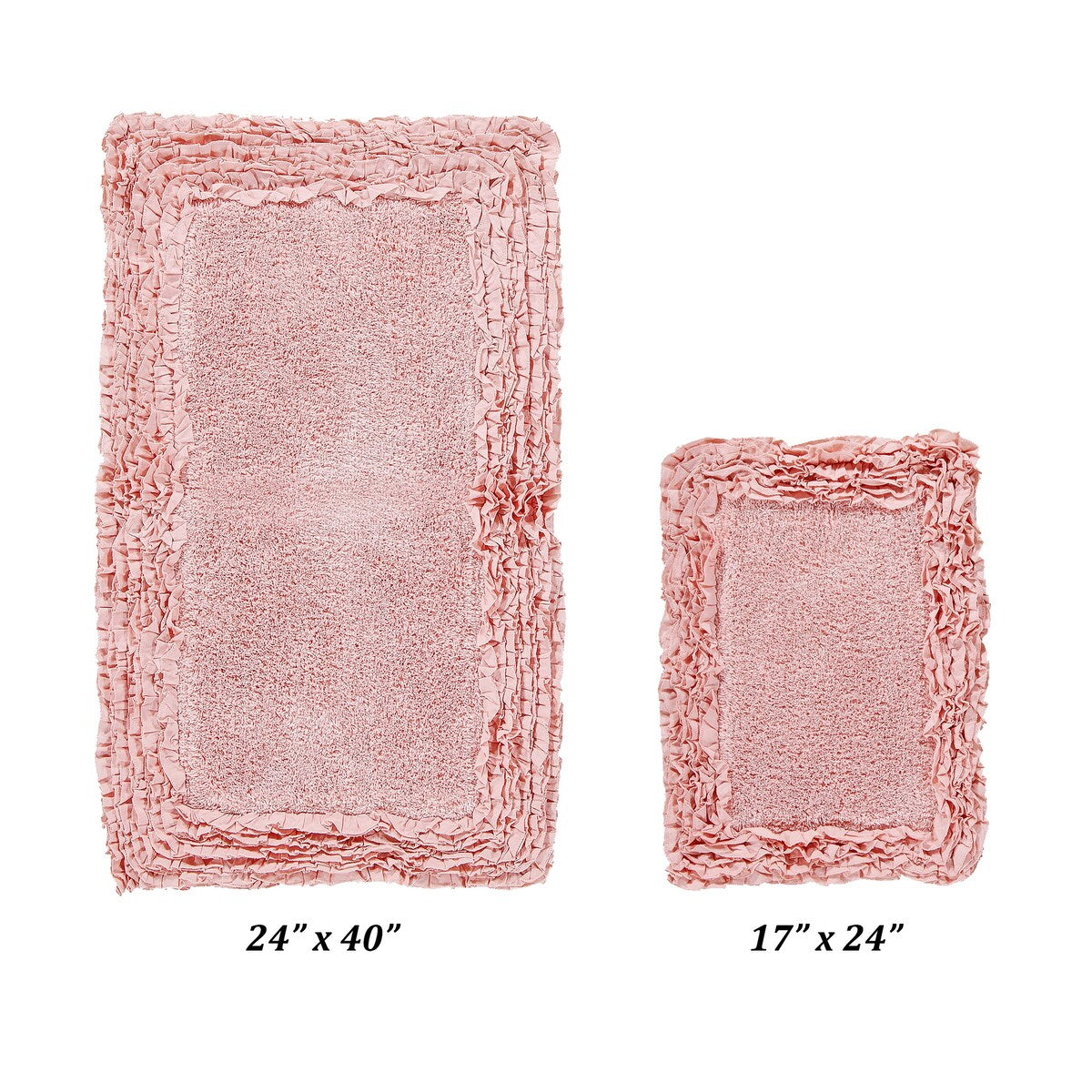Better Trends Shaggy Border Collection Bathroom Rug -100% Cotton Tufted, Non-Skid Spray Latex Backing, Machine Washable Bath Mat