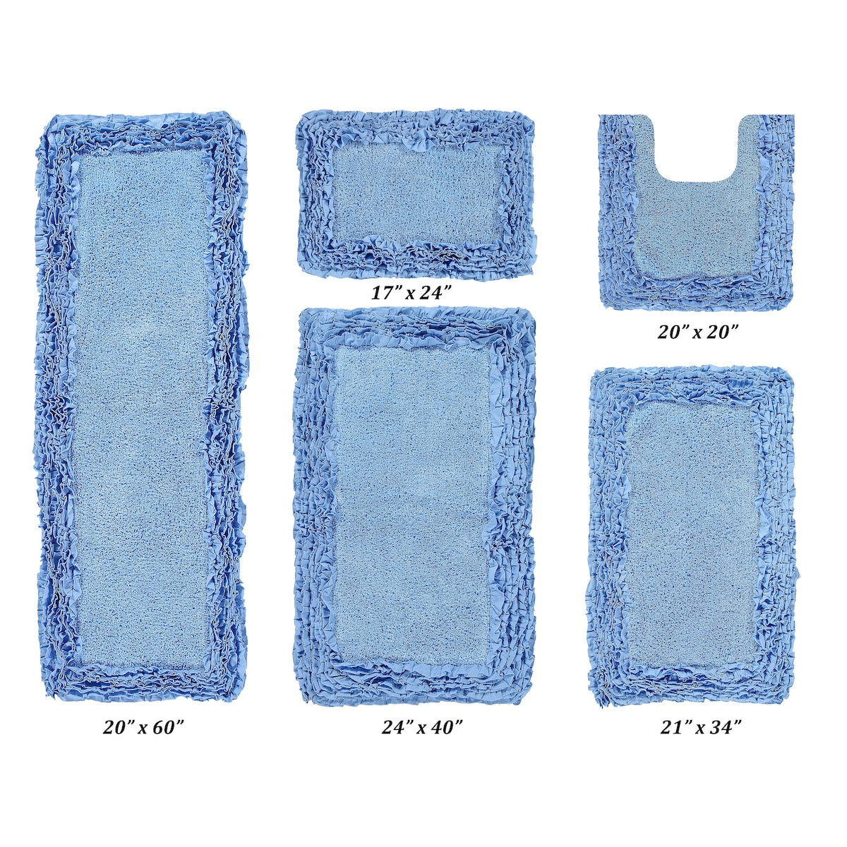 Better Trends Shaggy Border Collection Bathroom Rug -100% Cotton Tufted, Non-Skid Spray Latex Backing, Machine Washable Bath Mat