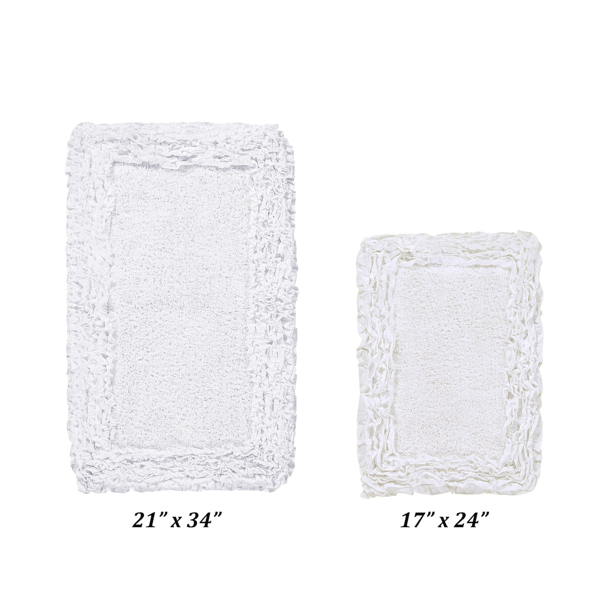 Better Trends Shaggy Border Collection Bathroom Rug -100% Cotton Tufted, Non-Skid Spray Latex Backing, Machine Washable Bath Mat