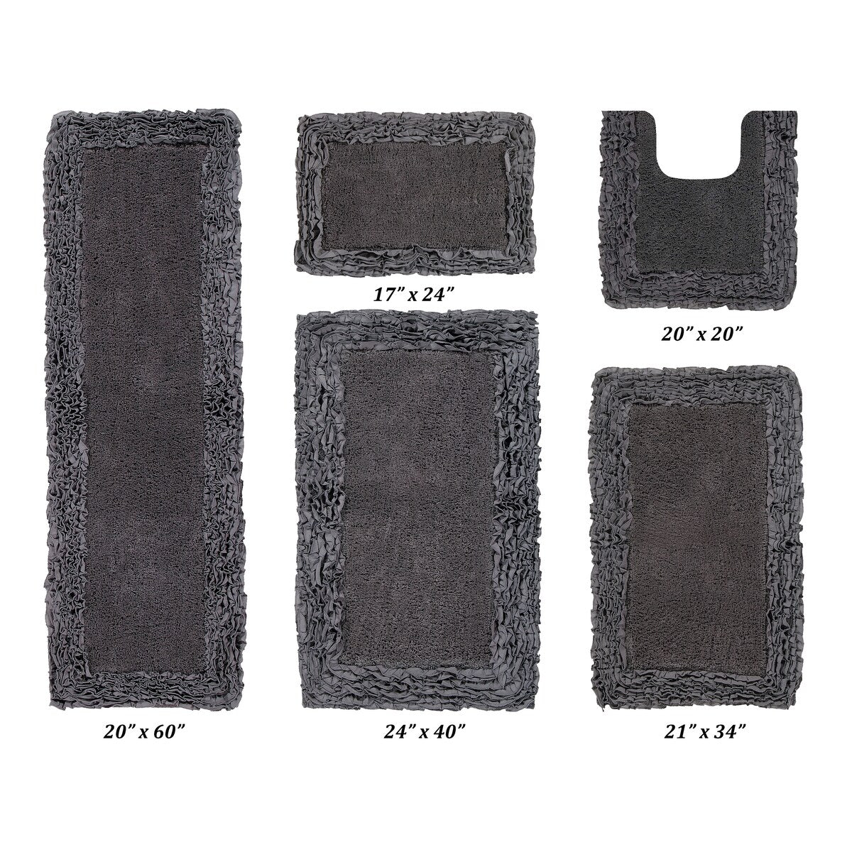 Better Trends Shaggy Border Collection Bathroom Rug -100% Cotton Tufted, Non-Skid Spray Latex Backing, Machine Washable Bath Mat