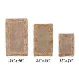 Better Trends Shaggy Border Collection Bathroom Rug -100% Cotton Tufted, Non-Skid Spray Latex Backing, Machine Washable Bath Mat