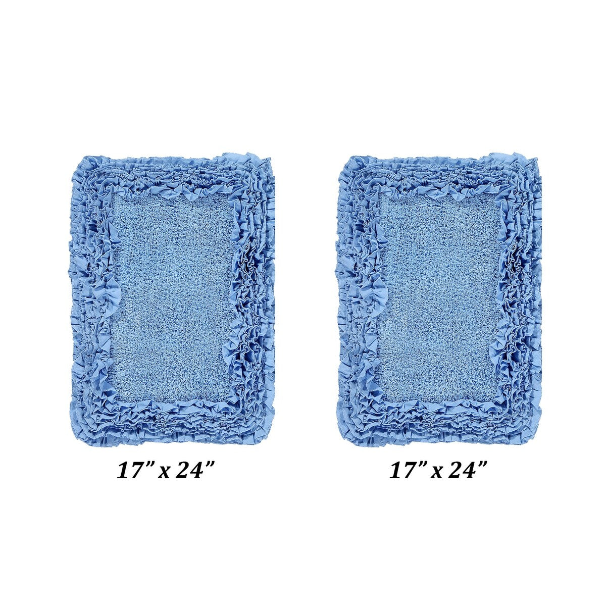 Better Trends Shaggy Border Collection Bathroom Rug -100% Cotton Tufted, Non-Skid Spray Latex Backing, Machine Washable Bath Mat