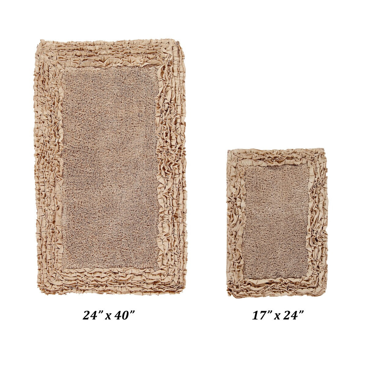 Better Trends Shaggy Border Collection Bathroom Rug -100% Cotton Tufted, Non-Skid Spray Latex Backing, Machine Washable Bath Mat