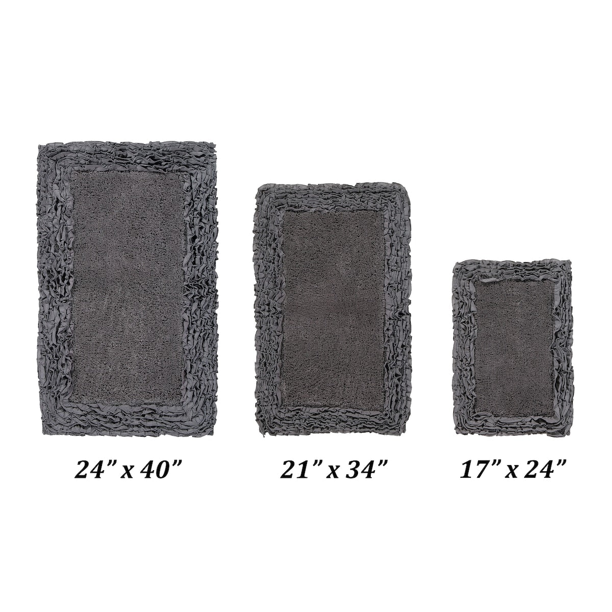 Better Trends Shaggy Border Collection Bathroom Rug -100% Cotton Tufted, Non-Skid Spray Latex Backing, Machine Washable Bath Mat