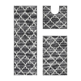 Better Trends Savio Collection 3 Pc Set Bathroom Rug - 100% Micro Polyester with Gel Foam Backing, Machine Washable Bath Mat