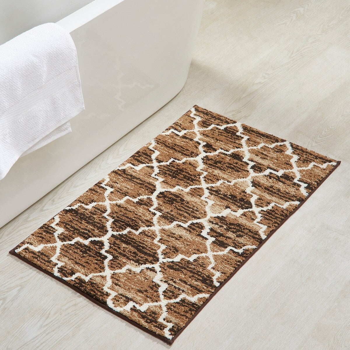 Better Trends Savio Collection 3 Pc Set Bathroom Rug - 100% Micro Polyester with Gel Foam Backing, Machine Washable Bath Mat