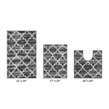 Better Trends Savio Collection 3 Pc Set Bathroom Rug - 100% Micro Polyester with Gel Foam Backing, Machine Washable Bath Mat