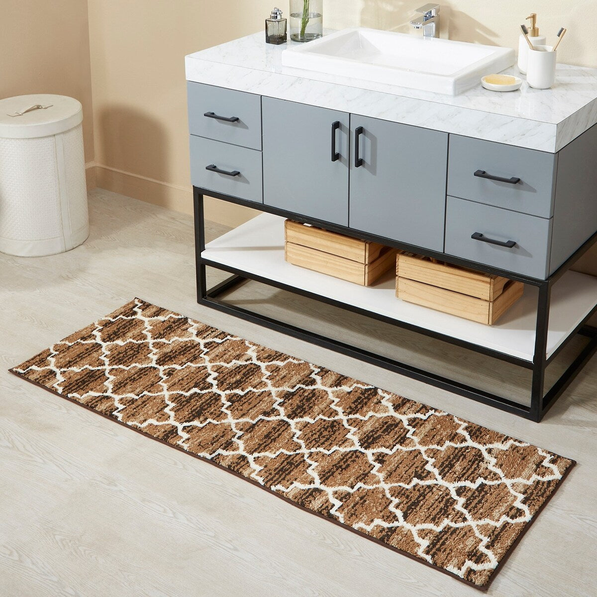 Better Trends Savio Collection 3 Pc Set Bathroom Rug - 100% Micro Polyester with Gel Foam Backing, Machine Washable Bath Mat