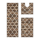 Better Trends Savio Collection 3 Pc Set Bathroom Rug - 100% Micro Polyester with Gel Foam Backing, Machine Washable Bath Mat