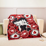 Betty Boop Super Soft Fleece Plush Throw Blanket 50"x60", 60"x80"