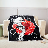 Betty Boop Super Soft Fleece Plush Throw Blanket 50"x60", 60"x80"