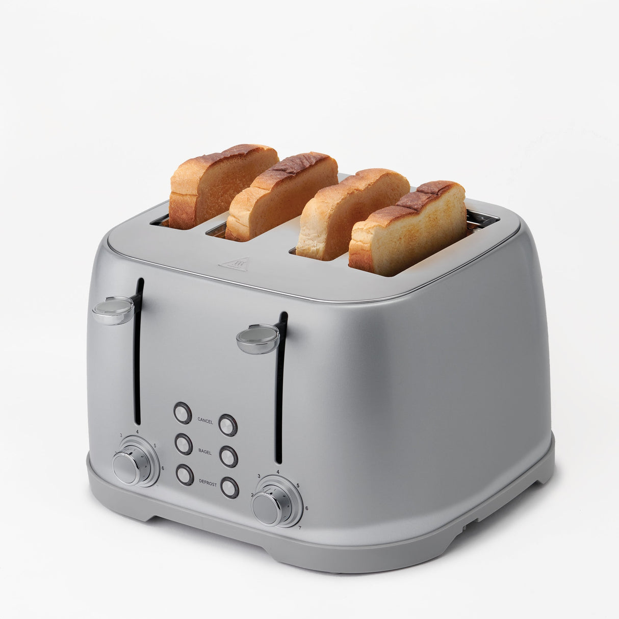 Betty Crocker 4-Slice Multi-Function Toaster, Toaster 4 Slice with Extra Wide Slots for Thick Bread, Silver