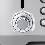 Betty Crocker 4-Slice Multi-Function Toaster, Toaster 4 Slice with Extra Wide Slots for Thick Bread, Silver
